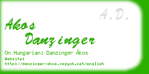 akos danzinger business card